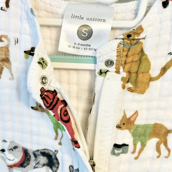 Little Unicorn Cotton Muslin Sleep Bag - Woof - EUC - Size Small - Picture 3 of 8
